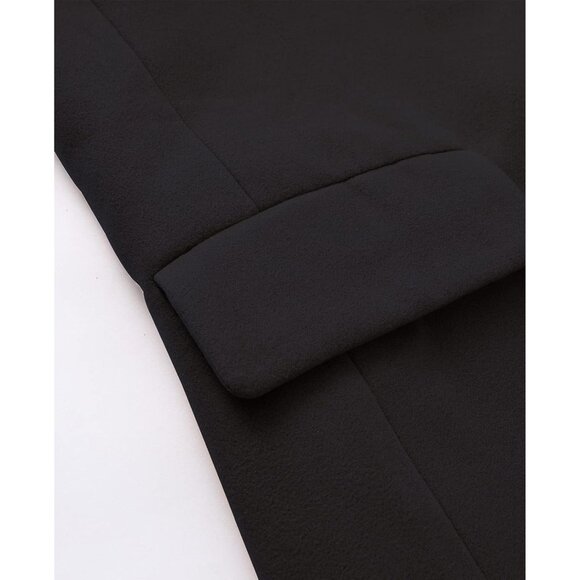 Men's Black Classic Wool Single Breasted Mid Long Trench Overcoat Jackets - Picture 3 of 7